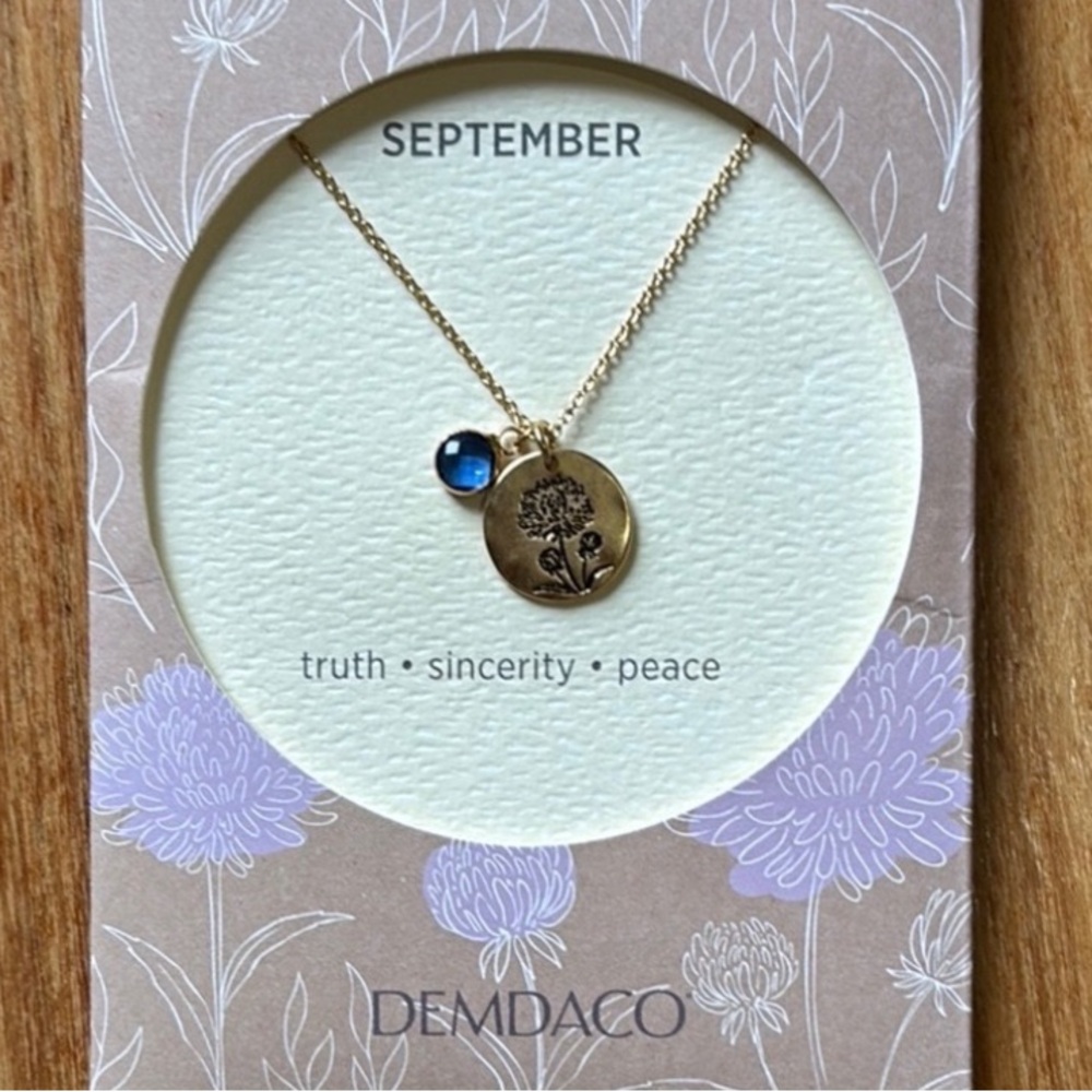 Gold and Blue September birthstone Necklace